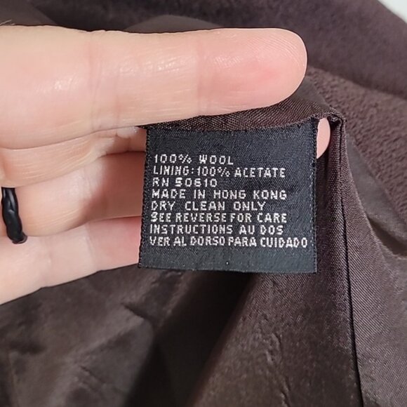 Vintage Kasper Women 100% Wool Jacket Coat Size 10/M Brown Button Up Old Money - Picture 11 of 14